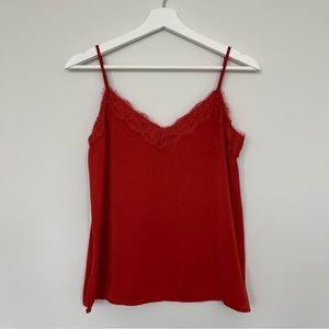 BP Nordstrom Lace Trim Satin Camisole Spaghetti Strap Tank Top Size XS